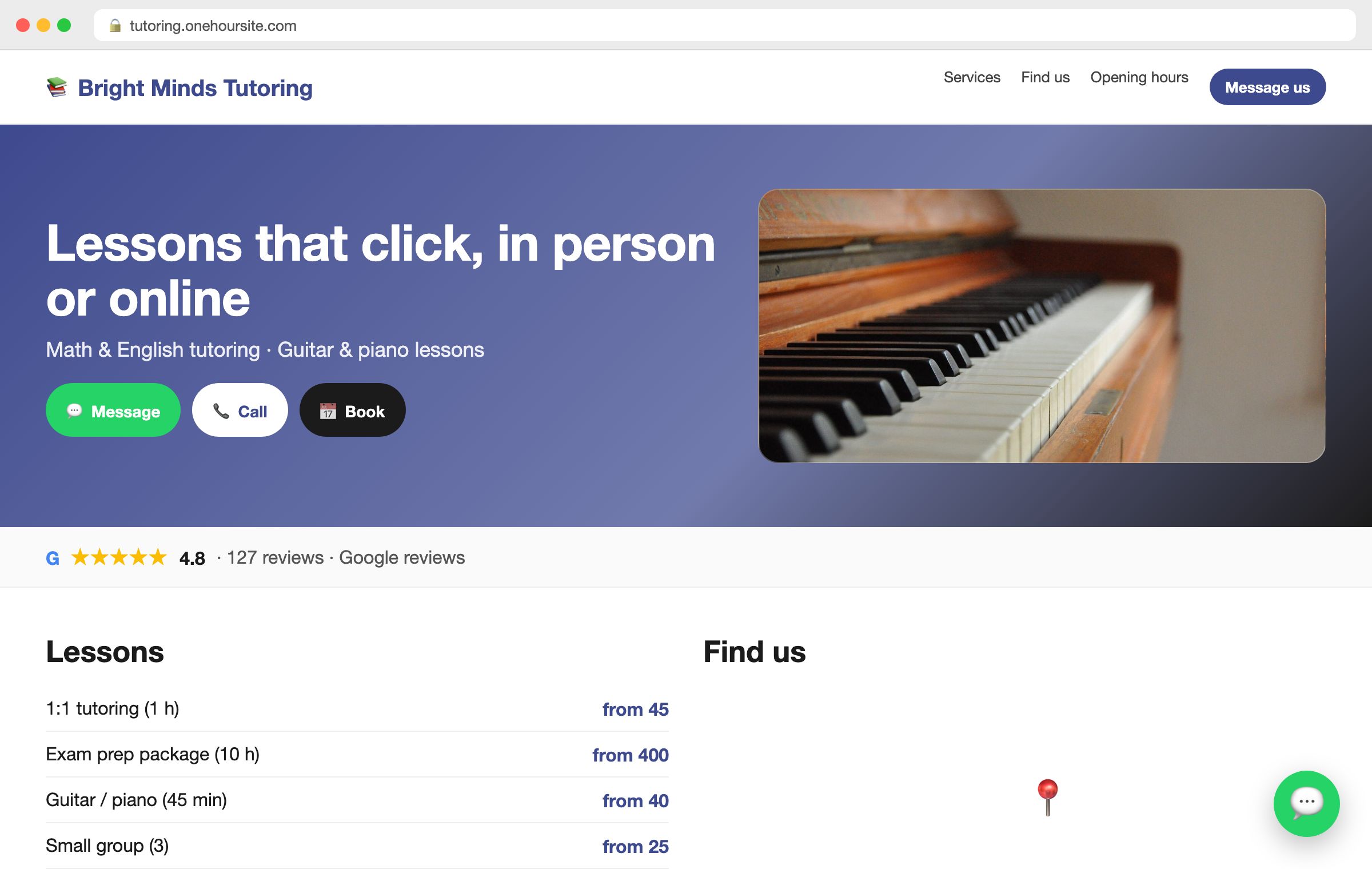 Tutoring / music lessons