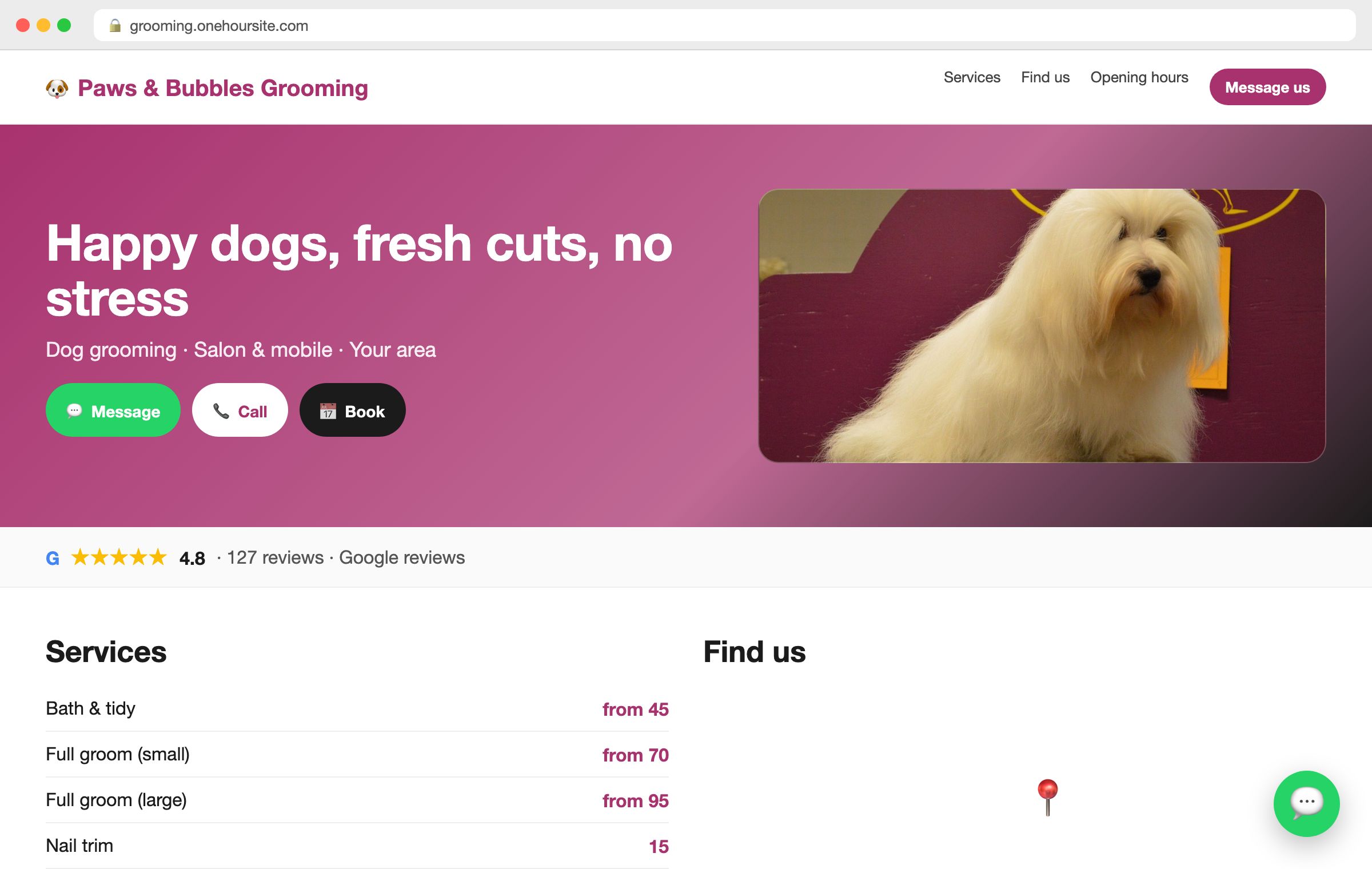 Pet grooming